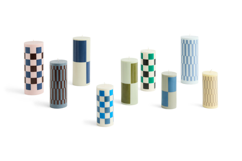 Column stearinlys, Small - Grå/blå